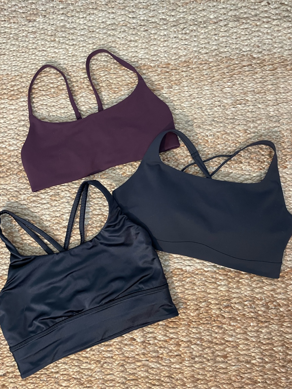 lululemon Sports Bra Bundle 3 Piece Size 8 Wunder Train Energy Black Plum Navy